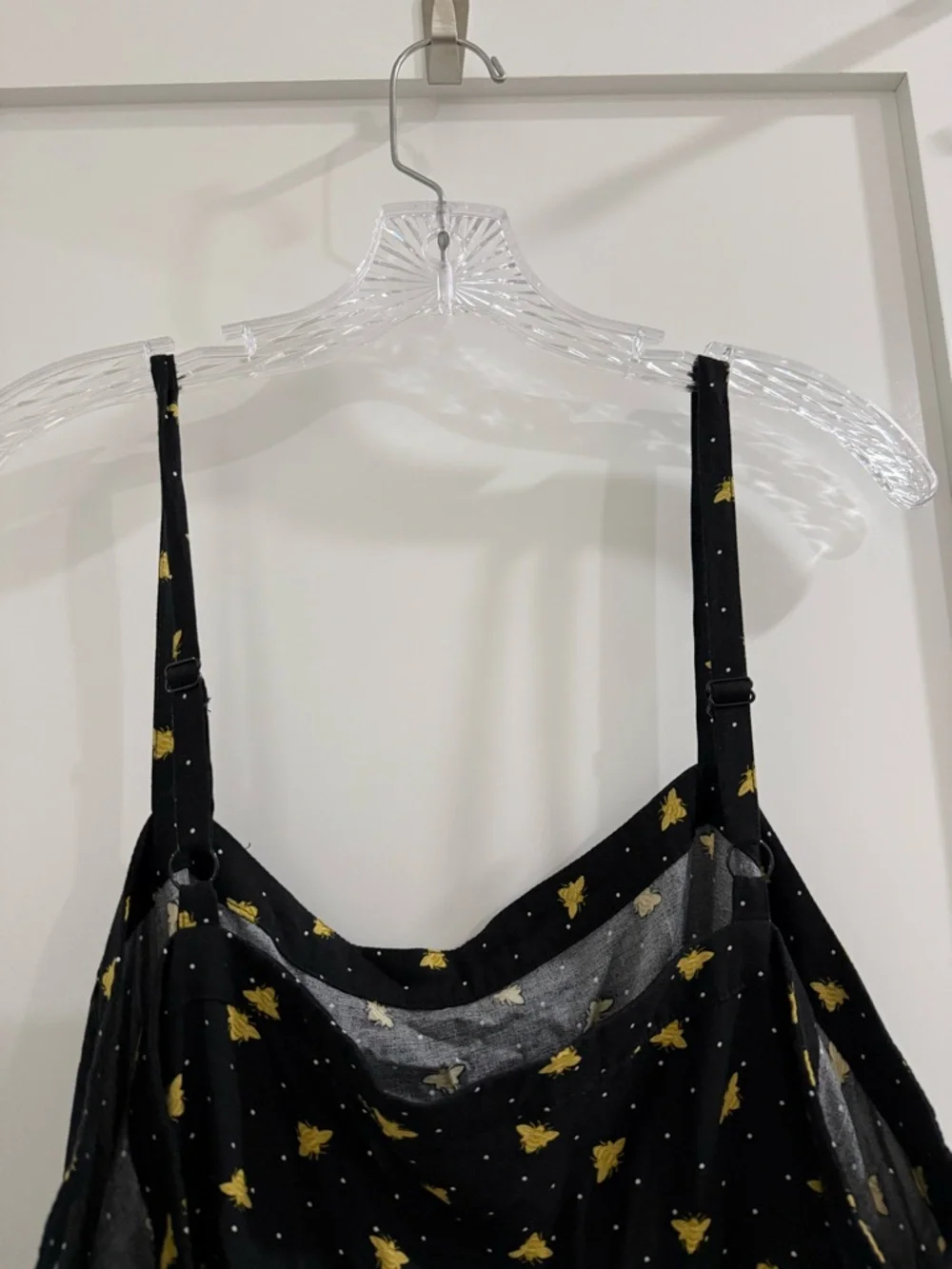 Torrid black lightweight dress w/ polka dot + bee pattern (fair) - Picture 12 of 12
